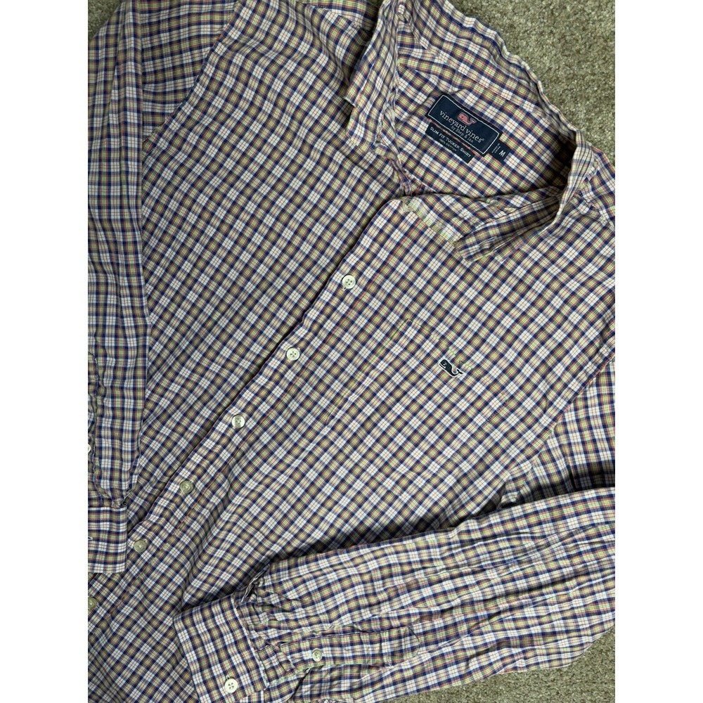 Vineyard‎ Vines Men's Medium Slim Fit Tucker Shirt Plaid Multicolor With Pocket